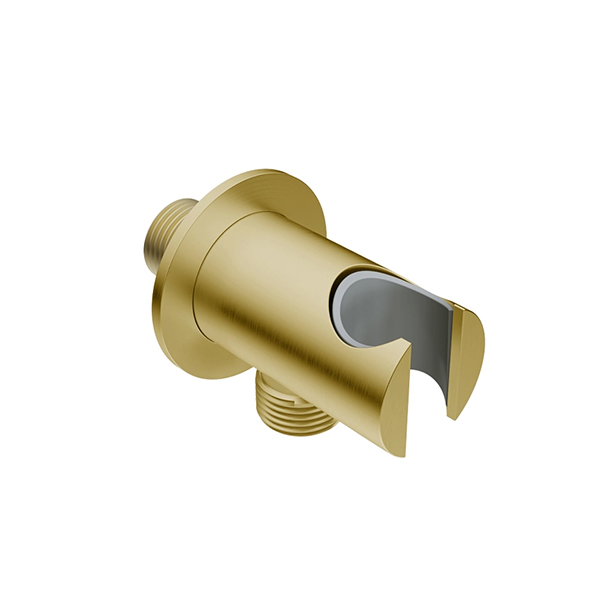 Liquid Red Brushed Champagne Gold Solace Hand Shower Holder & Connector