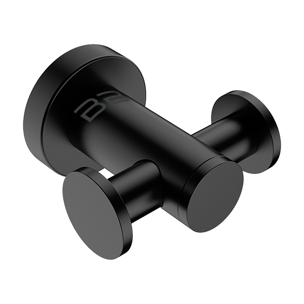 Bathroom Butler Matt Black 4600 Series Robe Hook Double